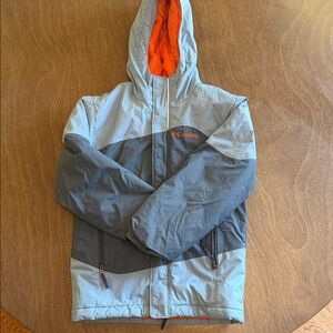 Columbia Kids' Blue and Orange Hooded Puffer Jacket